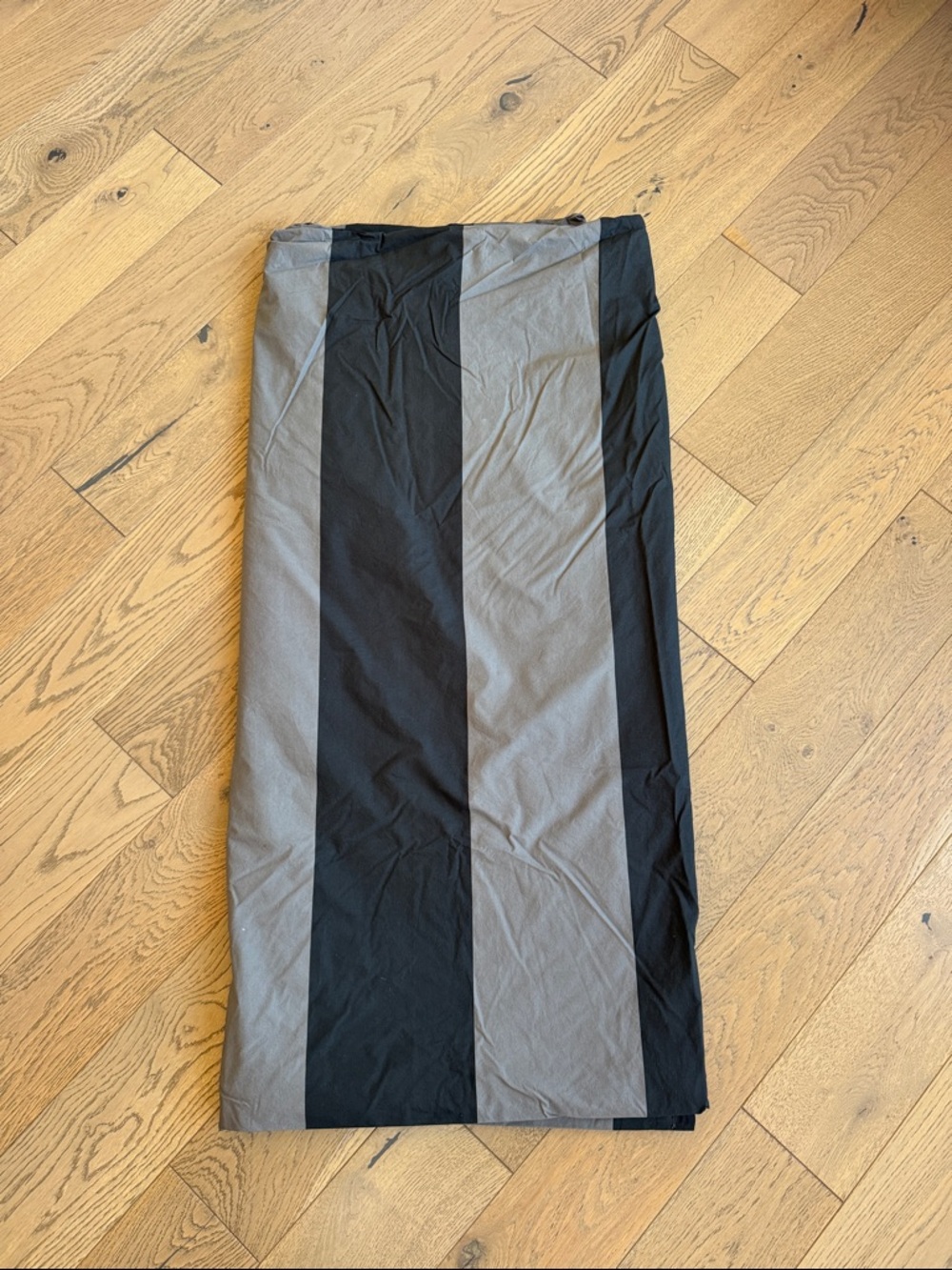 PBTeen Rugby Striped Black and Gray Queen Duvet